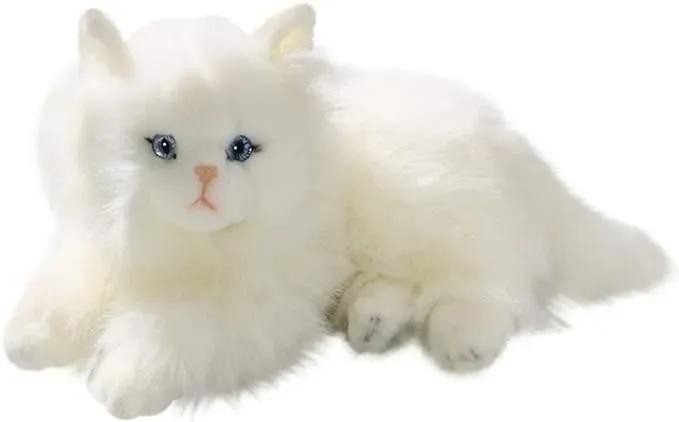 Peluche Chat Réaliste Persian Blanc 30cm
